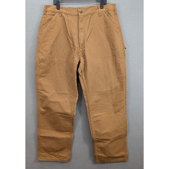 Carhartt Other - Carhartt‎ Loose Fit Washed Duck Flannel Lined Utility Work Pants 40x34 Brown NWT